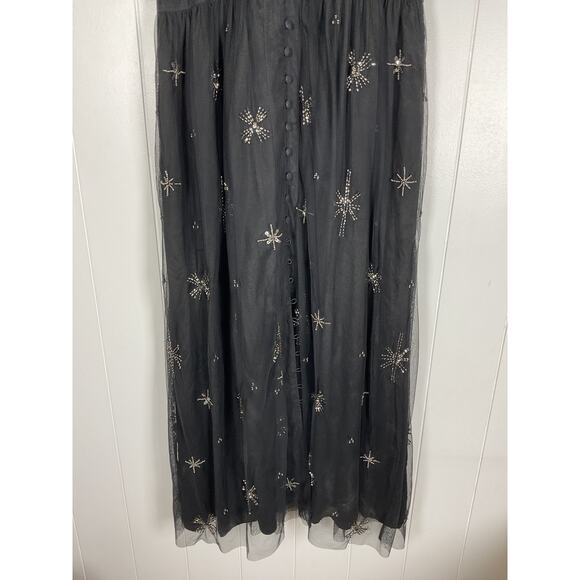 Chan Luu Women's Nora Dress with Star Beaded Embroidery in Black Size Medium NWT - Picture 4 of 8